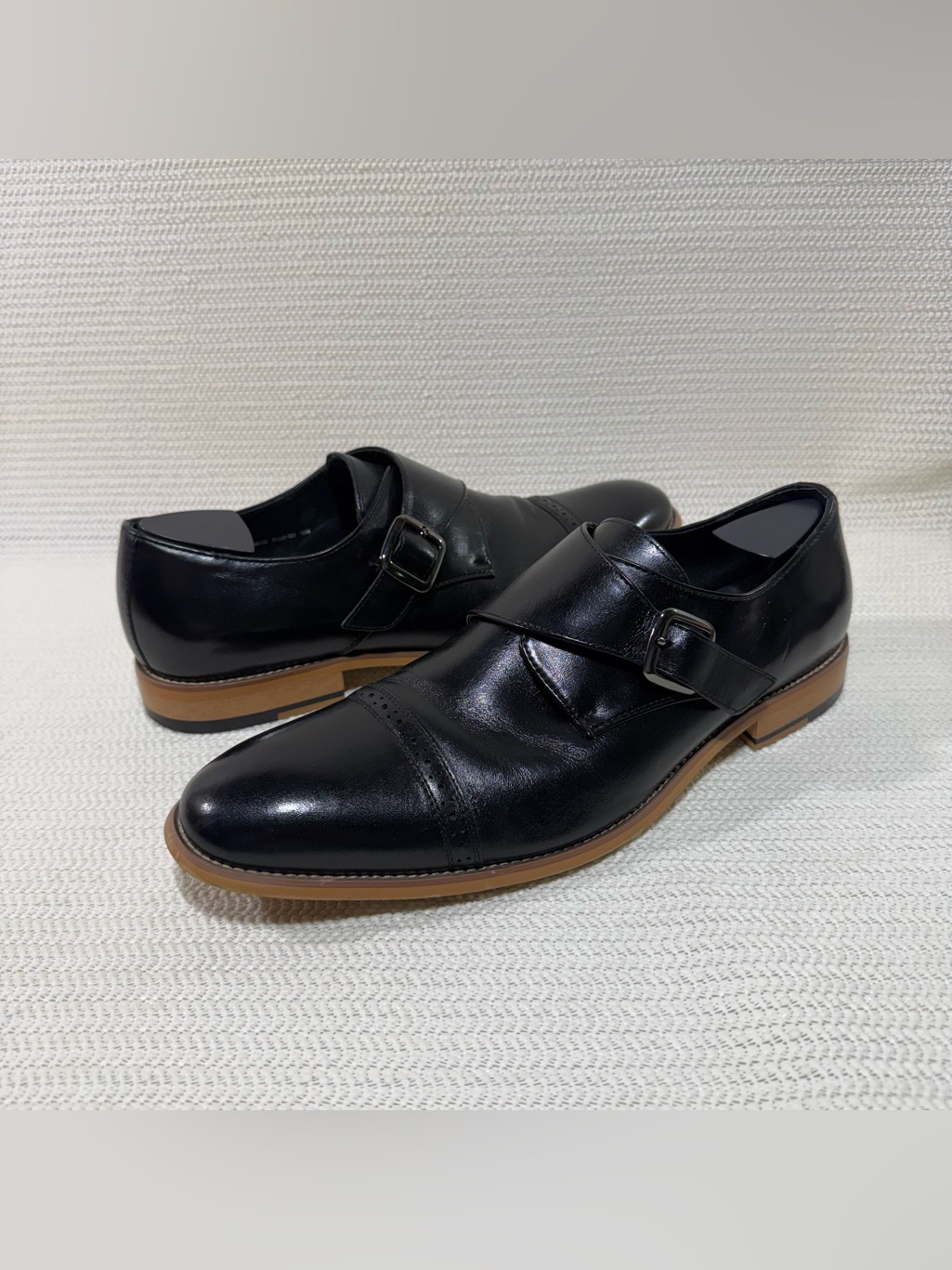 Stacy Adams Desmond Monk Strap Cap Toe Dress Shoes Black Mens 13